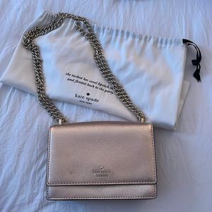 Kate Spade light pink metallic crossbody